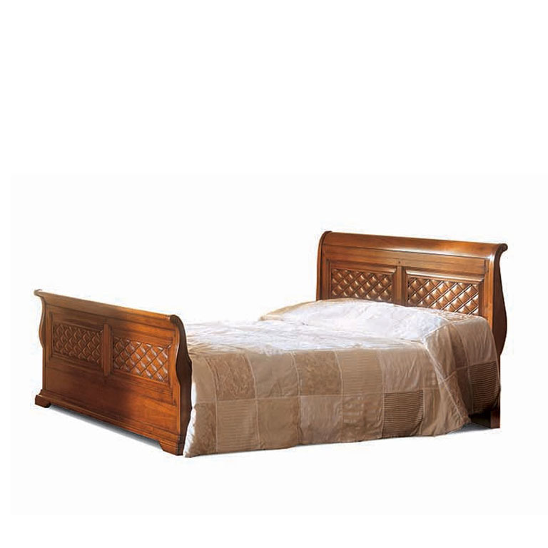 1081V2 - Bed with shaped headboard and capitonné footboard