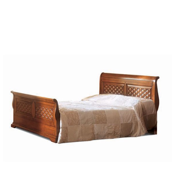 1081V2 - Bed with shaped headboard and capitonné footboard