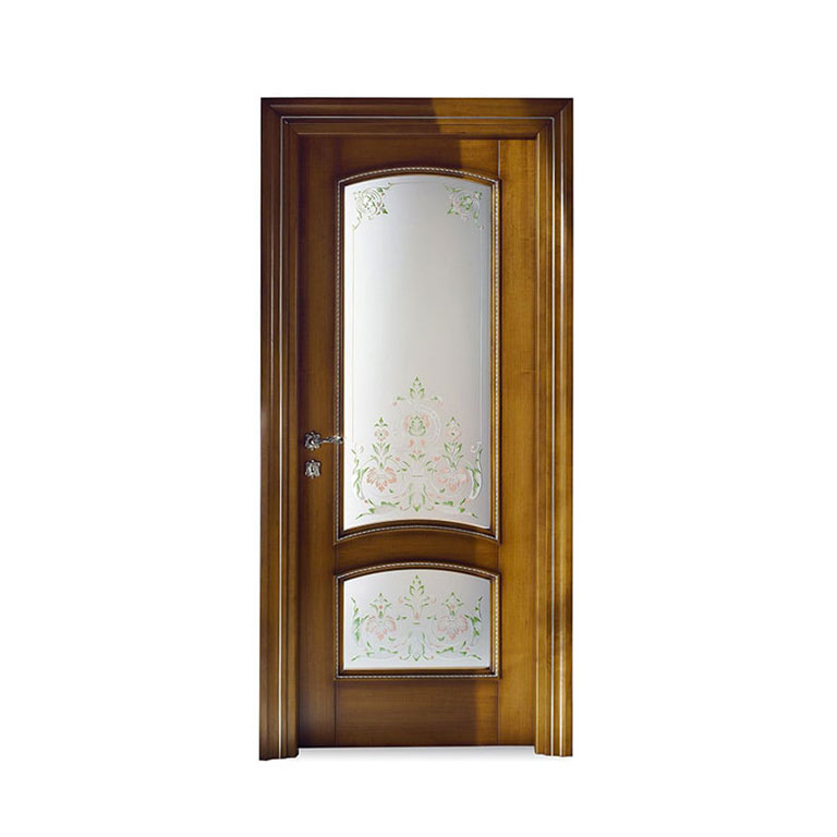 DR400/V - Hinged door, 2-panel internal frame, decorated glass