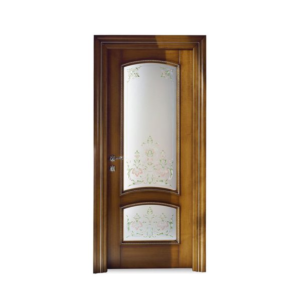 DR400/V - Hinged door, 2-panel internal frame, decorated glass
