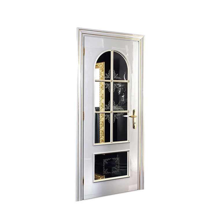 DR402/2V - Porta battente telaio interno a 2 fori specchio decorato