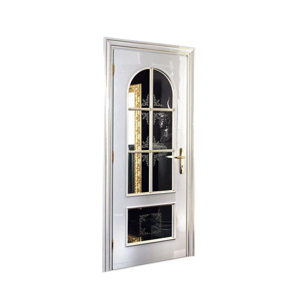 DR402/2V - Porta battente telaio interno a 2 fori specchio decorato