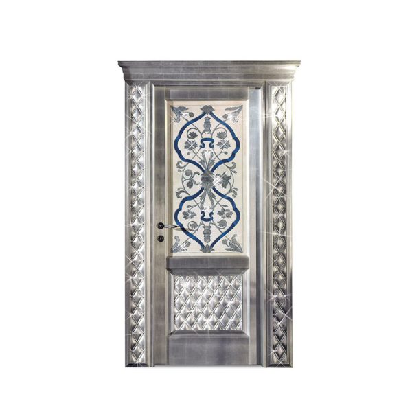 DR300SW/D1B - Hinged door internal frame 1 frescoed hole and Swarovski 1 capitonnè