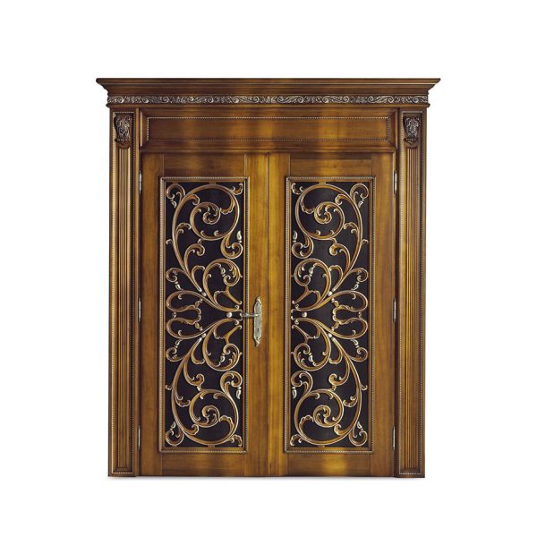 DR107/GL - Porta battente doppia anta telaio interno griglia e vetro