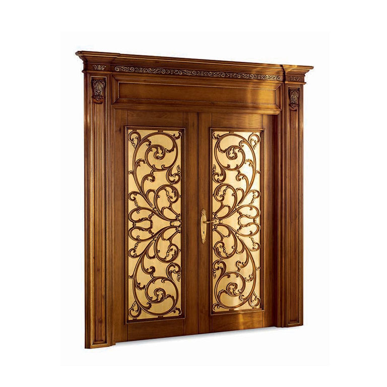 DR106/GL - Porta battente doppia anta telaio interno griglia e legno