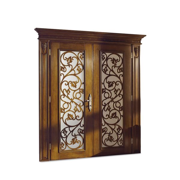 DR203V2/GV - Porta battente doppia telaio interno griglia e vetro