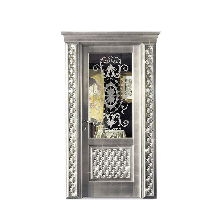 DR300SW/V1B - Hinged door internal frame 1 hole with mirror and Swarovski 1 capitonné