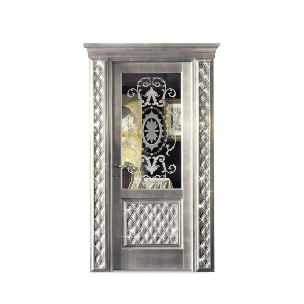 DR300SW/V1B - Hinged door internal frame 1 hole with mirror and Swarovski 1 capitonné