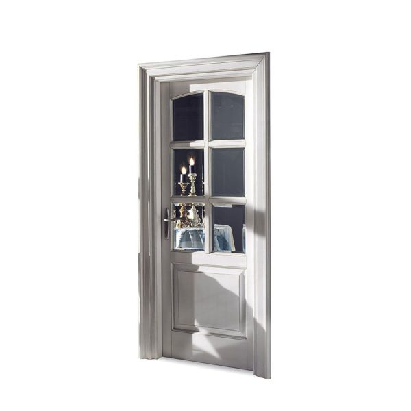 DR402/V - Hinged door, 2-panel internal frame, glass wood