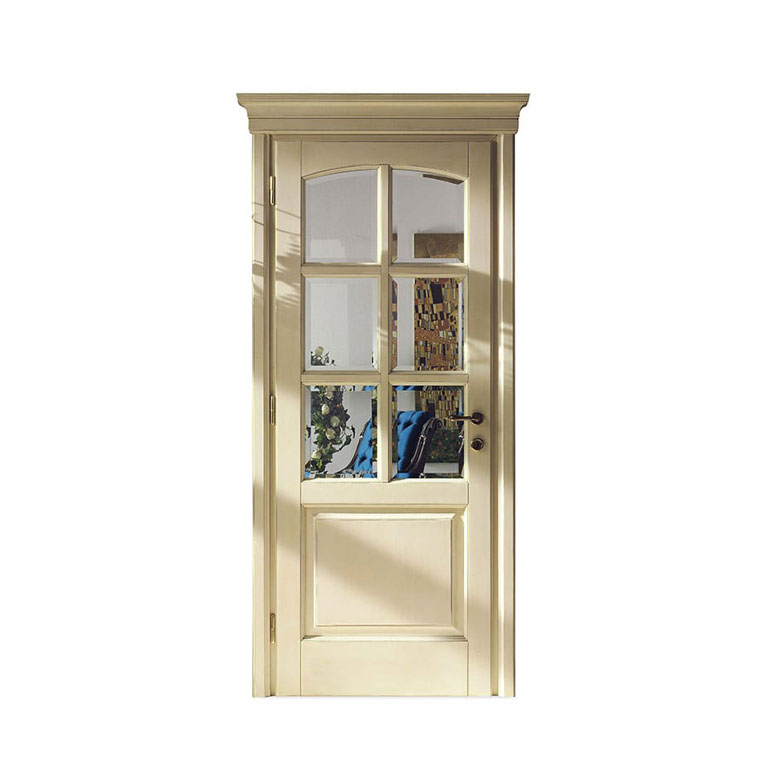 DR403/V - Porta battente telaio interno a 2 pannelli specchio legno