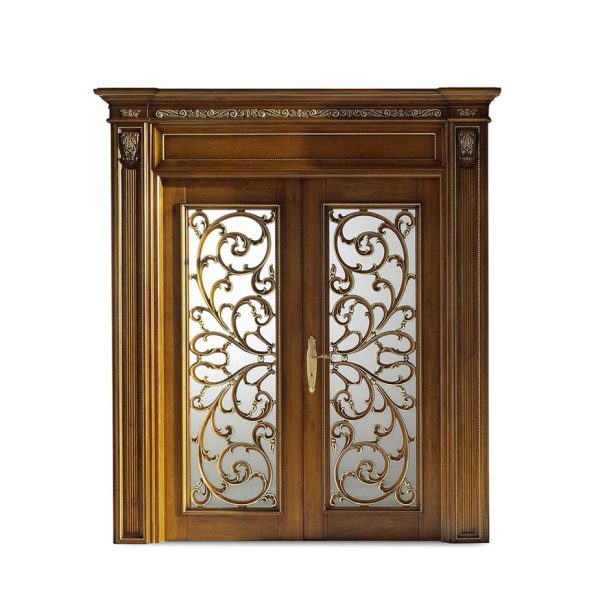 DR106/GV - Porta battente doppia anta telaio interno griglia e vetro