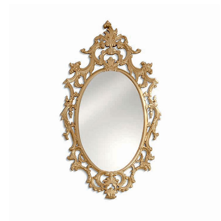 2580 - Specchiera ovale con intaglio e traforo