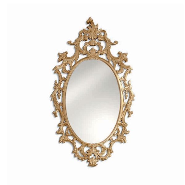 2580 - Specchiera ovale con intaglio e traforo
