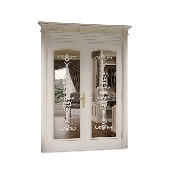 DR112/2AS - Porta battente doppia anta telaio interno specchio