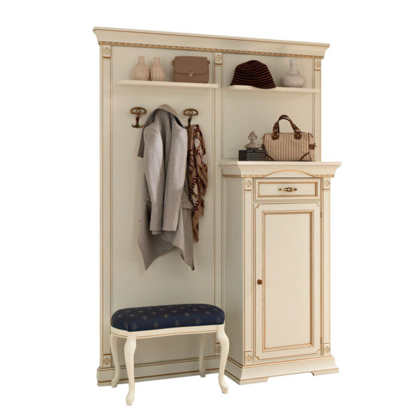 60+60 cm cherry / white modular entrance