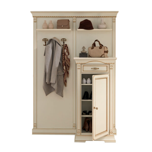 60+60 cm cherry / white modular entrance